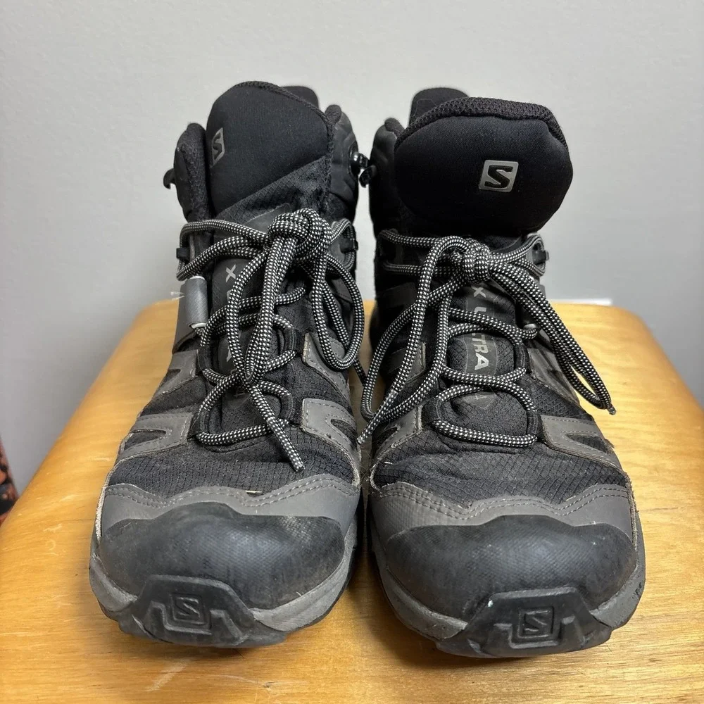 Salomon X Ultra Mid Gore Tex Boots Women's 9 Gorpcore Hiking Outdoors Black